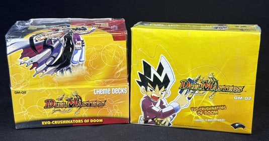 Duel Masters Sealed DM-02 Booster & Theme Decks Evo-Crushinators of Doom. Each box has a breaks in