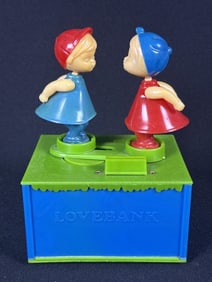 Vintage Yap’s Kissing Couple Lovebank Untested. No battery leakage present. Measures 4.25 x 6 x