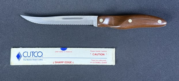Cutco Serrated Hunting Knife 62 With cardboard sleeve. Some scuffs and scratches present please