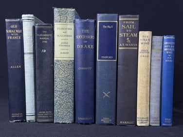 Vintage & Antique Maritime & Naval Books 10 books. Signs of age and wear overall. Please refer to