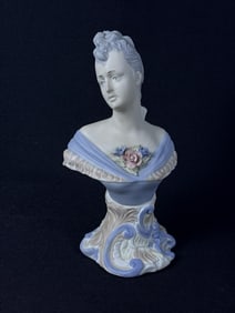 Vintage Porcelain Bust Made in Spain 9 inches tall by 5.5 inches wide. Free from chips or cracks.