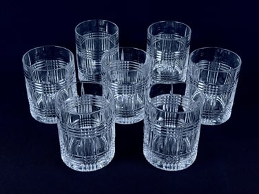 Ralph Lauren Old Fashioned Glasses Set of 7 Each glass measures approximately 4 x 3 inches. No chips