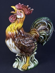 Vintage Ceramic Rooster Statue Made in Italy. 14.5 x 12 x 6 inches. No chips or cracks.
