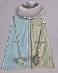 Sterling Silver & Silver Plate Pieces Including Tiffany Sterling Silver Candle Snuffer