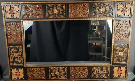 Large Decorative Ornate Mirror Measures 32" x 48". Please see images for details regarding the