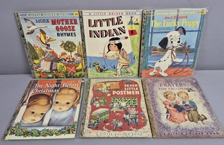 6 Vintage Little Golden Books Not all inspected. Please see images for details regarding the