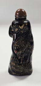 Vintage Chinese Carved Root Bird Snuff Jar Jar measures 3" No noticeable damage