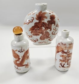 Vintage & Antique Chinese Porcelain Snuff Bottles No damage noted. Please see images for details