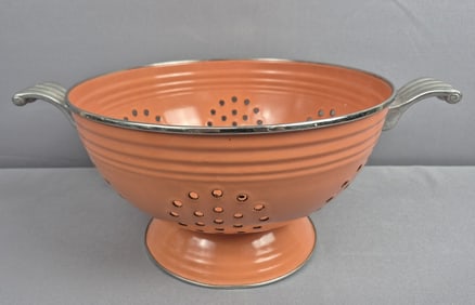 Vintage Genuine Fiesta Enamelware Colander Measures