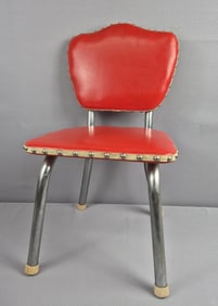 Child Sized Vintage Little Red Chair 24 inches tall. Seat 13.5 inches wide. Please see images for
