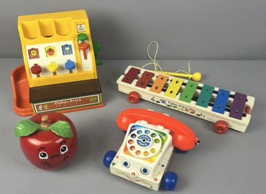 Vintage Fisher Price Toy Lot Lot of 4 vintage Fisher Price toys sold as is, in decent condition with