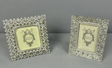 2 Olivia Riegel Ornate Frames Frame 1 measures 5 " x 5 " for a 3 “ x 3 “ photo. Frame 2