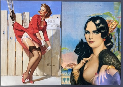 Photographic Print Pinups Vargas & Elvgren Pin-up prints on photographic glossy paper, set of two.