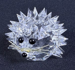 Swarovski Crystal Hedgehog With original box measuring 2.25 x 3.25 inches. Please see photos for