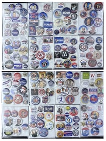 George W Bush Campaign Pinback Button Collection Please refer to photos for included items. 18 x 11