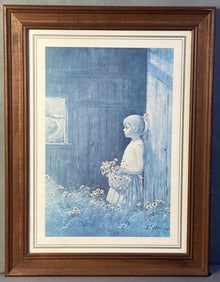Vintage Lithograph Summer Daydream Sehring Litho of the painting Summer Daydream by Adolph Sehring.