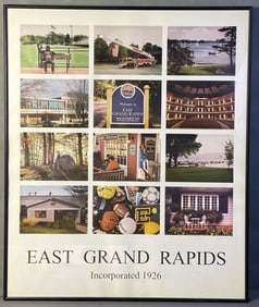 East Grand Rapids Michigan Poster Framed Framed poster of the hometown of President Gerald Ford.