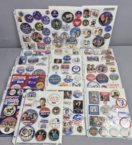 Large Assorted Political Pinback Buttons Clinton