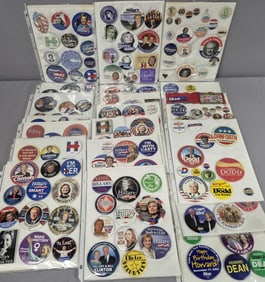 Large Assorted Political Pinback Button Lot Please see images for details regarding the condition.