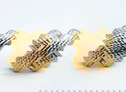 14K Yellow Gold Puff X Stud Earrings Backs are not 14K. Weighs 3.4 grams.