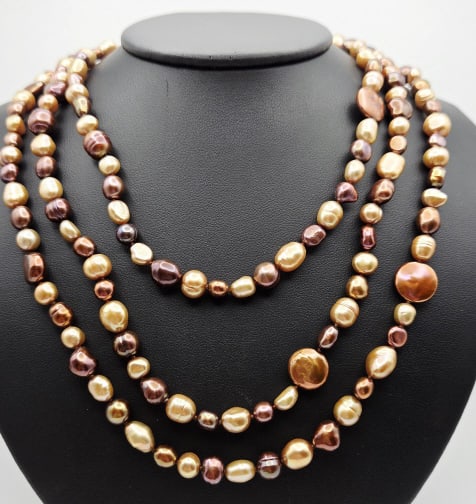 Honora Sterling Silver Multi Color Pearl Necklace Necklace Measures 58" Necklace Weighs 98.9 Grams: Necklace Measures 58" Necklace Weighs 98.9 Grams