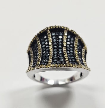 SJ Sterling Silver Colorful Diamond Ring Ring Weighs 7 Grams  Size 7 (1 of 9)