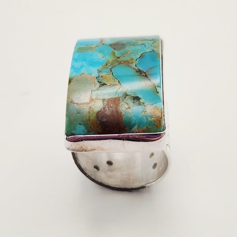 DTR Jay King 925 Sterling Copper Turquoise Ring Size is 5.5. Weighs 16 grams. (1 of 8)
