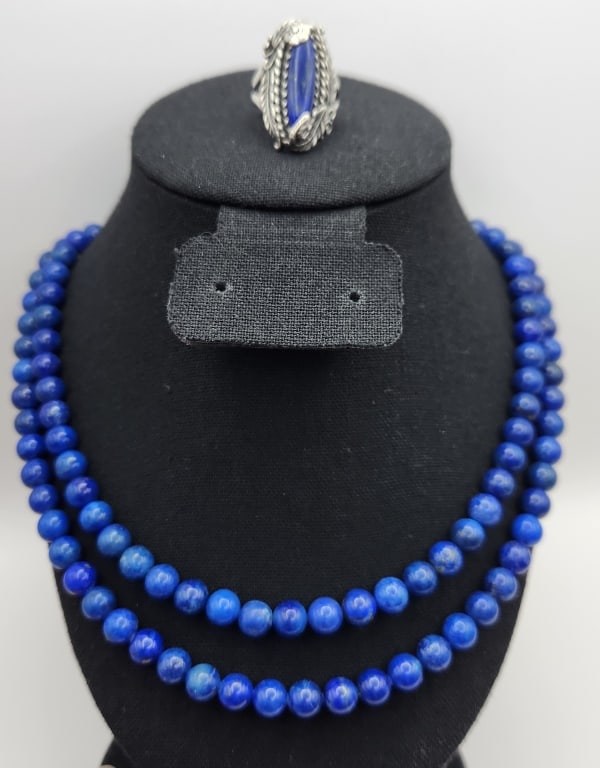 925 Sterling Carolyn Pollack Lapis Lazuli Ring & DTR Jay King Necklace (1 of 12)