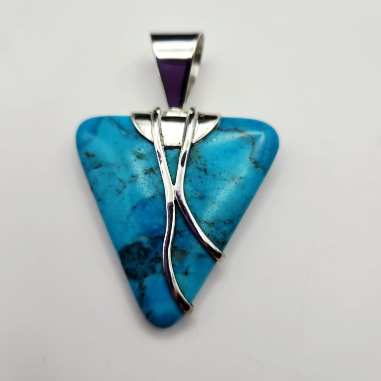 925 Sterling DTR Jay King Turquoise Pendant Weighs 24 grams. (1 of 5)