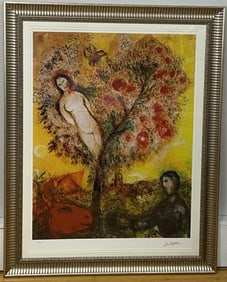 Marc Chagall Lithograph Tree Over Village Litho of the painting Tree Over Village, limited edition