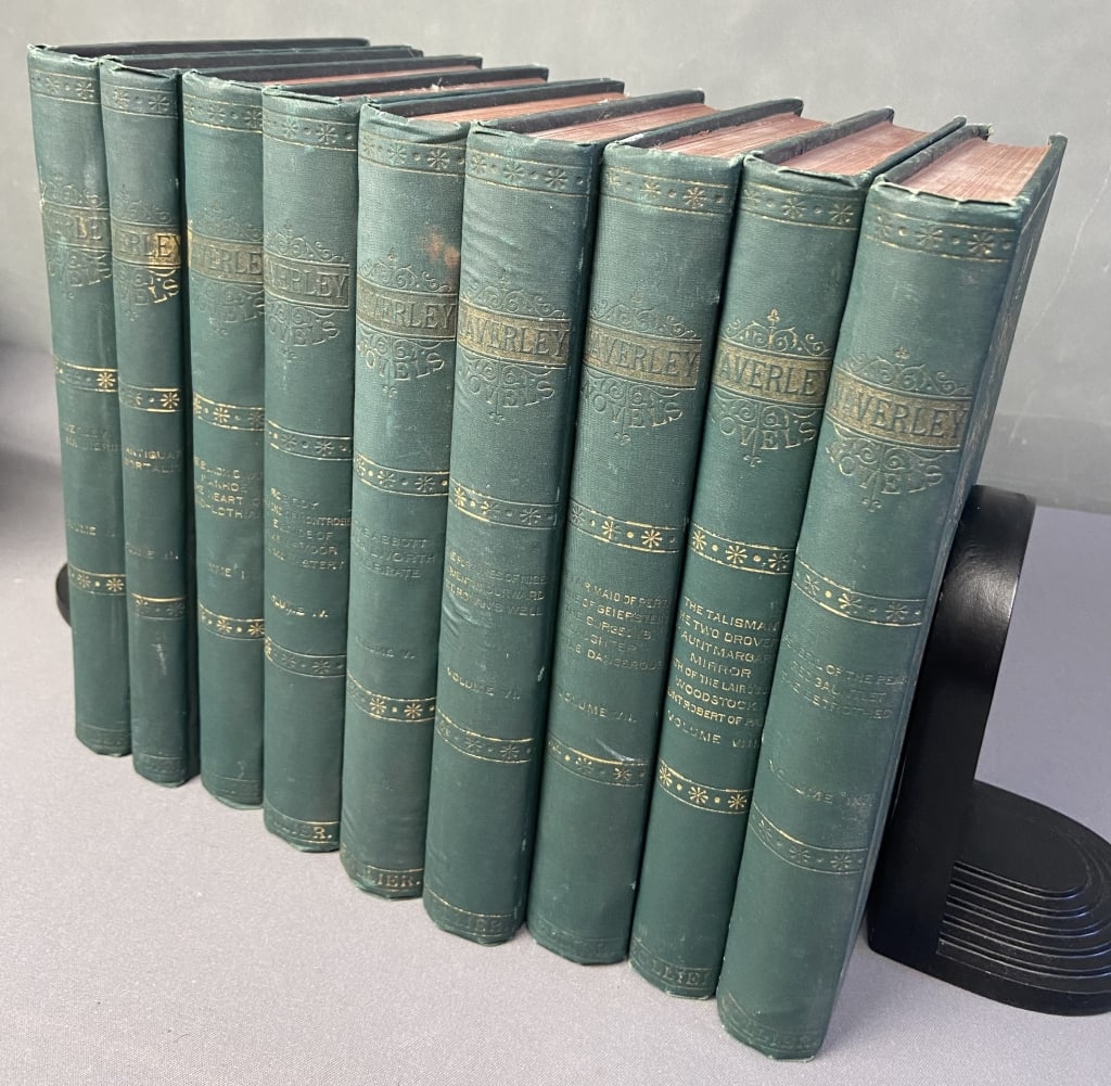 Antique Books Waverly Novels Sir Walter Scott Nine books, volumes 1-9, of the Waverly Novels by Sir (1 of 12)