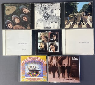 Beatles CD Set Lot of Eight 8 Beatles albums on compact disc. Titles include Rubber Soul, White