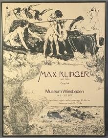 Max Klinger 1977 Exhibit Poster Lithograph poster for the 1977 exhibit of Max Klinger's work at the