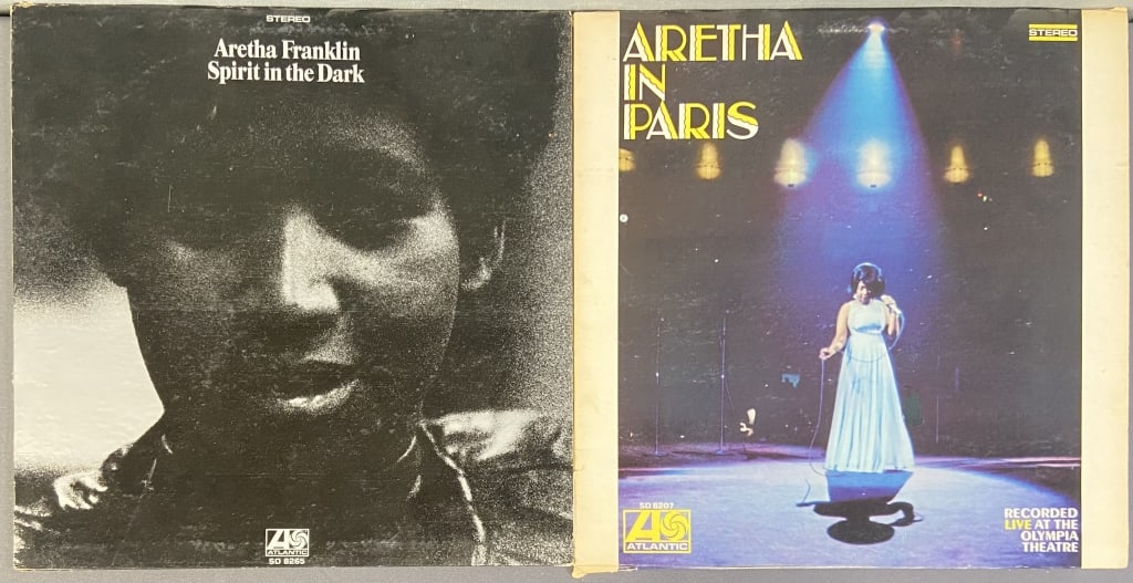 Vinyl Aretha Franklin Albums Set of Two Aretha in Paris, Atlantic Records SF (1 of 9)