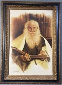 Original Oil Painting Rabbi Sidlauskas Signed Oil painting of a rabbi, signed Sidlauskas 74. Artwork