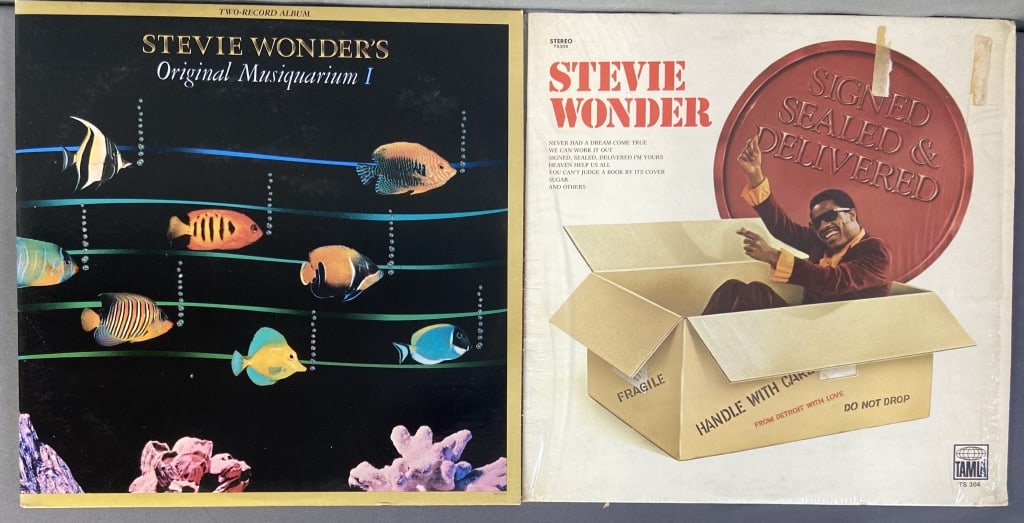 Stevie Wonder Vinyl Albums Set of Two Signed Sealed and Delivered, Tamla Records TS 304, (1 of 11)