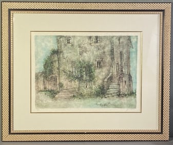 Bernard Ganter Lithograph Signed & Numbered Vielle Maison Auxescaliers by Bernard Ganter