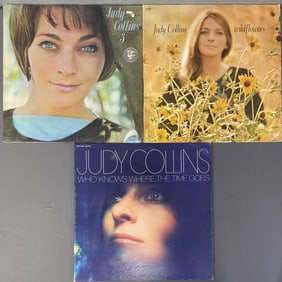 Judy Collins Vinyl Records Set of Three Who Knows Where the Time Goes, Elektra Records, EKS-74033,