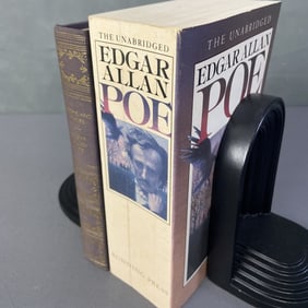Vintage Edgar Allen Poe Books Set of Two Poems and Tales published by The Book League of America,