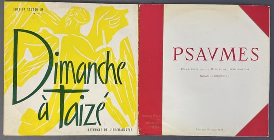 Vinyl French Sacred Music Albums Set of Two Psaumes 17.275 and Dimanche A Taize SM 33-93, both from
