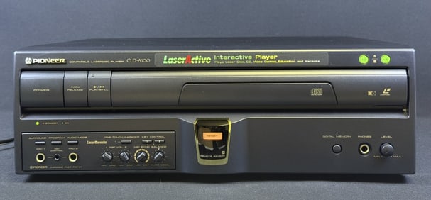 Pioneer CLD-A100 Laserdisc CD Player Karaoke With remote. Powers on both drawers open and close.
