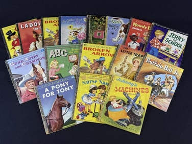 15 Vintage Simon and Schuster Little Golden Books Light to heavy signs of use on each including