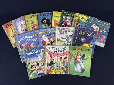 15 Vintage Simon and Schuster Little Golden Books Light to heavy signs of use on each including