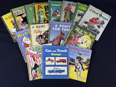 15 Vintage Simon and Schuster Little Golden Books Light to heavy signs of use on each including