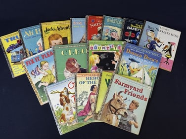 16 Vintage Simon and Schuster Little Golden B BooksDescription Light to heavy signs of use on each