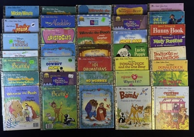 Vintage Disney Little Golden Books Please refer to photos for included titles and condition details.