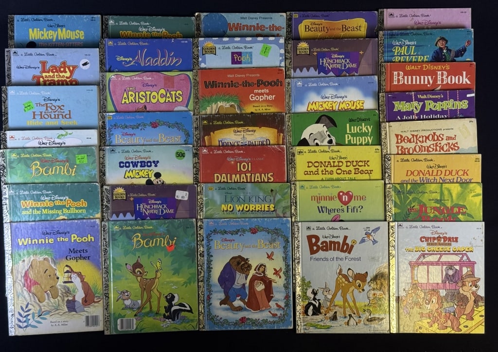 Vintage Disney Little Golden Books Please refer to photos for included titles and condition details. (1 of 4)
