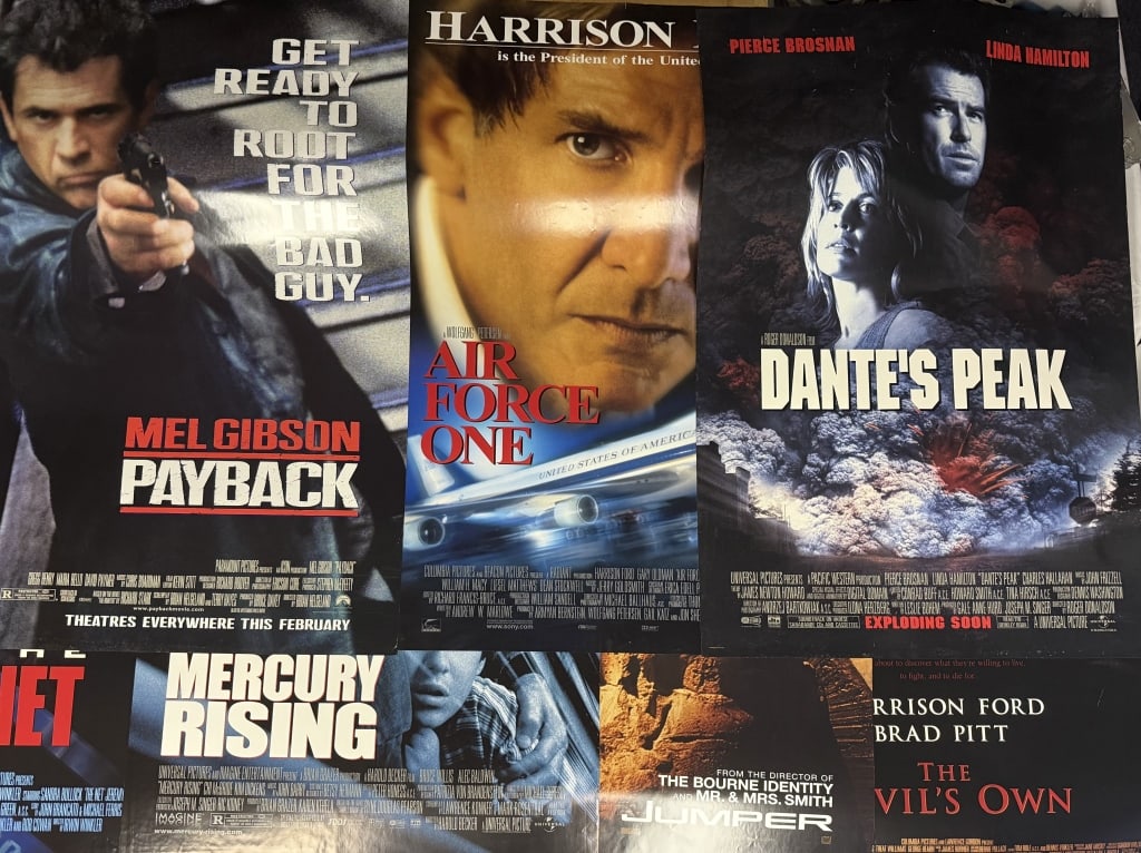 Mixed Lot One Sheet Movie Posters Action Thriller 27 x 40 inches. Most double sided. From closed (1 of 4)