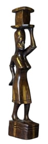 African Carved Wooden Statue of a Woman 35 inches tall by 4 inches wide by 9 inches deep.
