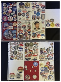 Assorted Pinback Political Buttons Eisenhower Mike Dukakis and others. Please refer to photos for